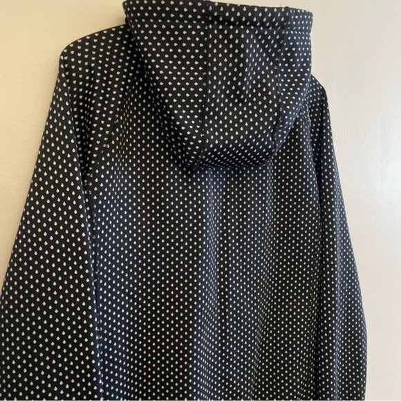 Volcom Black & White Rain Drop Hoodie w Green Lining & High Neck - Picture 12 of 16